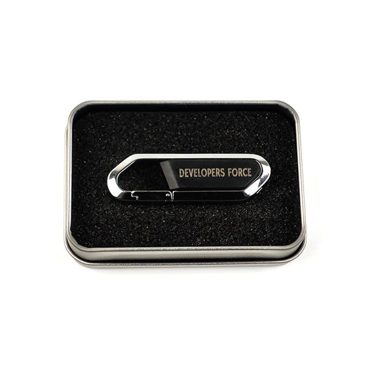 Metall-Flip-USB-Stick mit Haken | mit Ihrem Firmennamen oder Logo